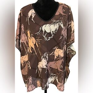 Girls horse print swimsuit coverup